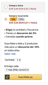 suscribete y ahorra amazon