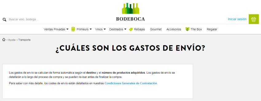 Bodeboca gastos de envío doofinder