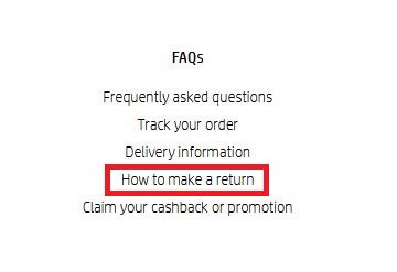 politica de devoluciones ejemplo HP