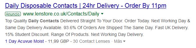 Meta title contact lenses
