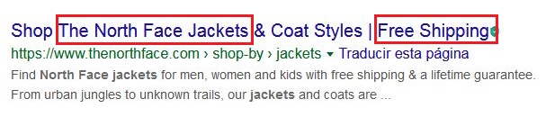 Meta title product the north face