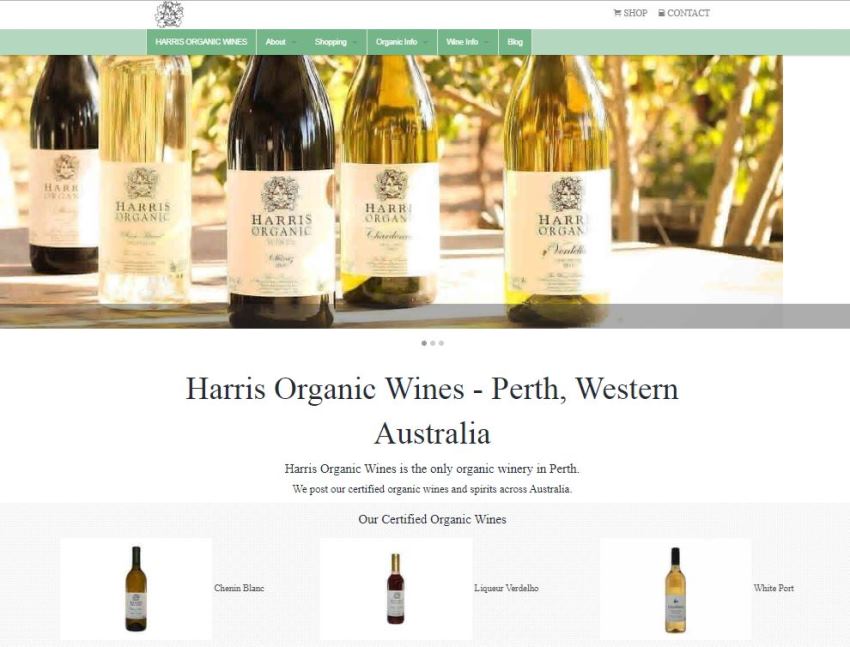 ejemplos de CMS open source para ecommerce harris organic wines