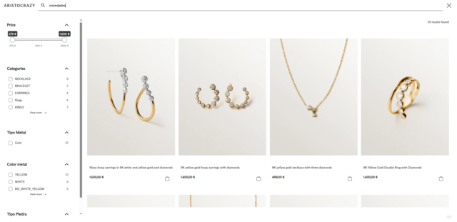aristocrazy buscador fullscreen resultados filtros doofinder
