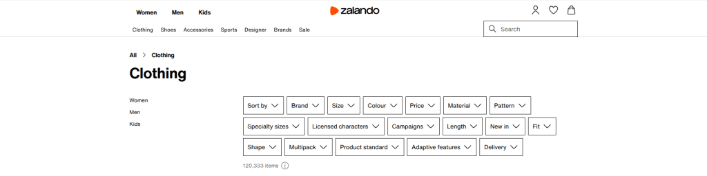 filters and sorting option for ecommerce navigation