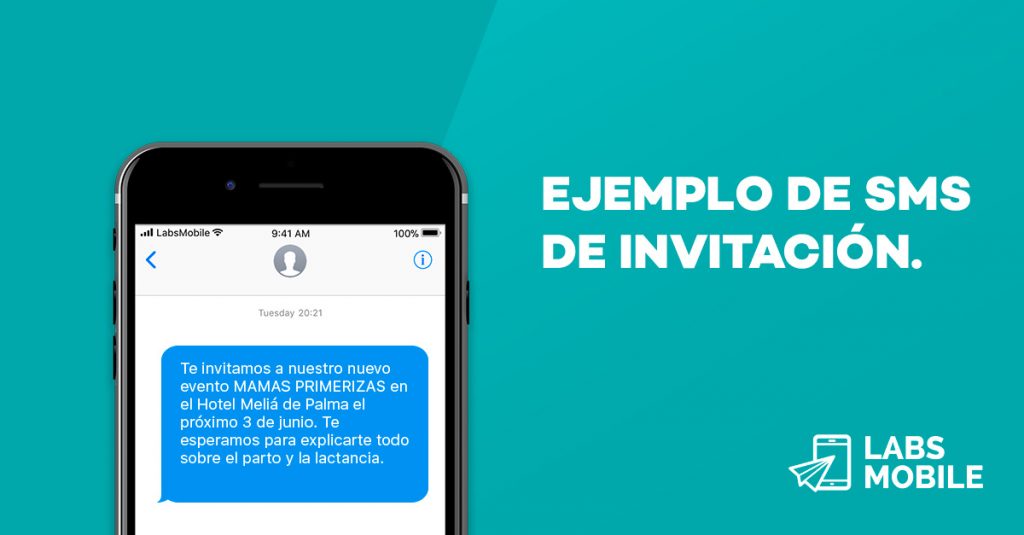 Ejemplo SMS de invitación