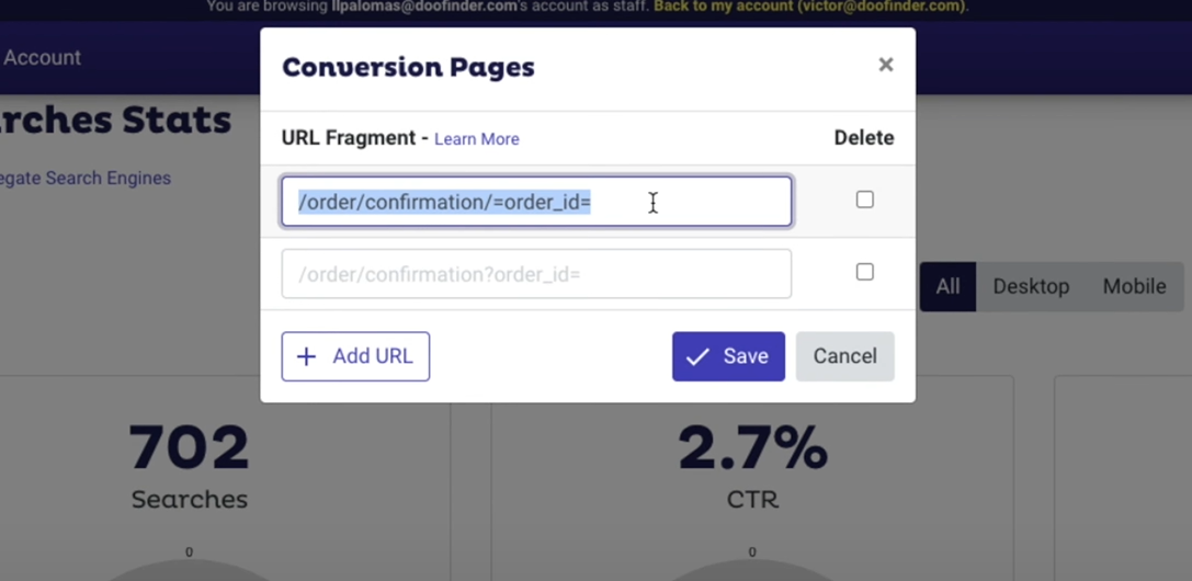 conversion url doofinder