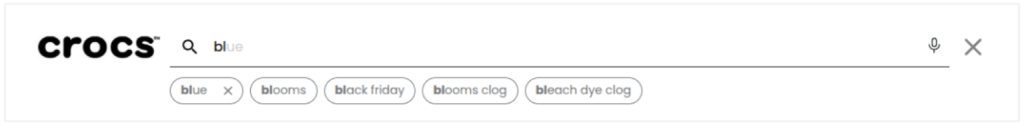 crocs search bar crocs ai example predictive analytics
