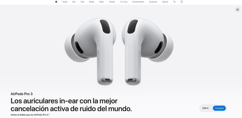 ejemplo apple landing page ecommerce