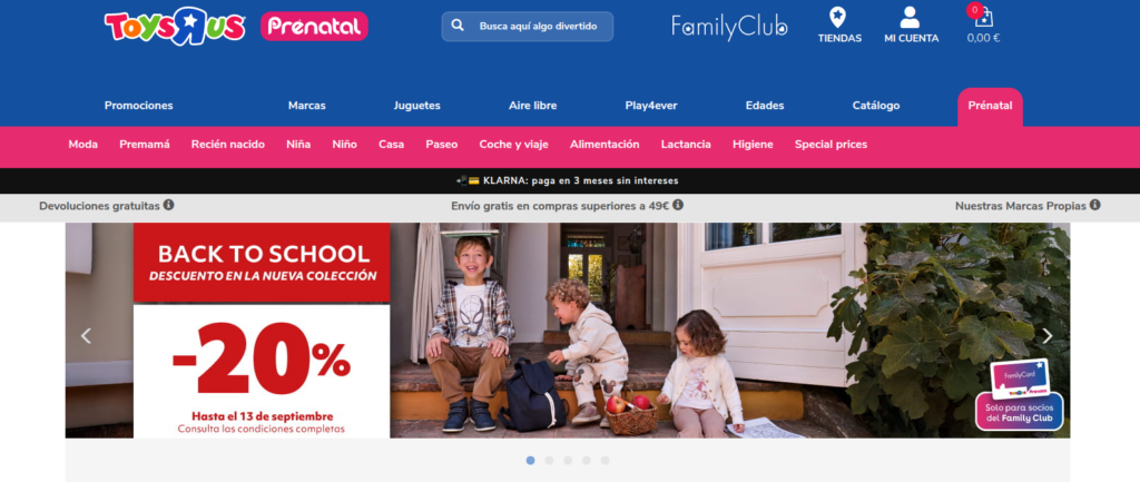 ejemplo prenatal landing page tienda online