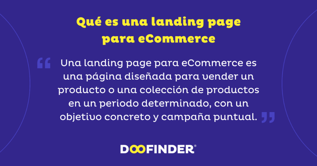 que es landing page ecommerce definicion