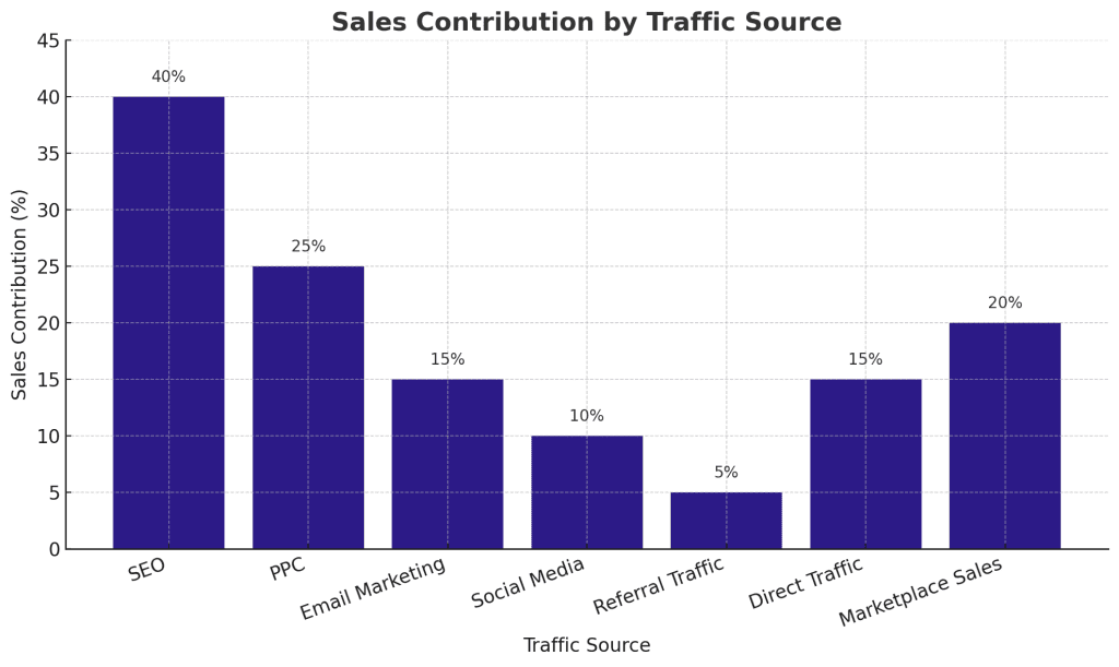 sales contribution by traffic source
