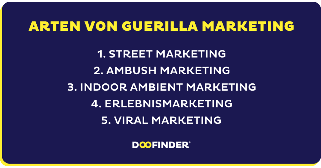 Welche Arten von Guerilla Marketing gibt es?