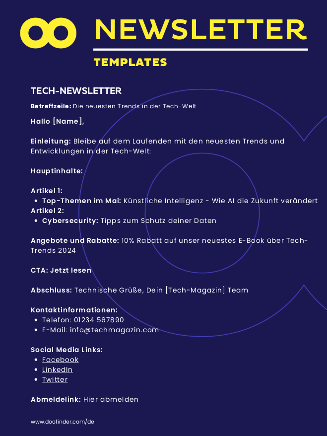 praktisches Beispiel eines Newsletters