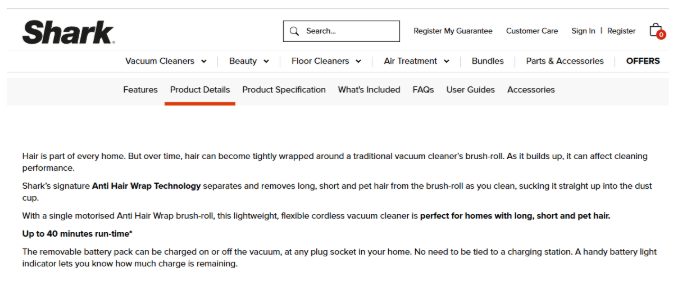 how shark does seo for ecommerce product pages
