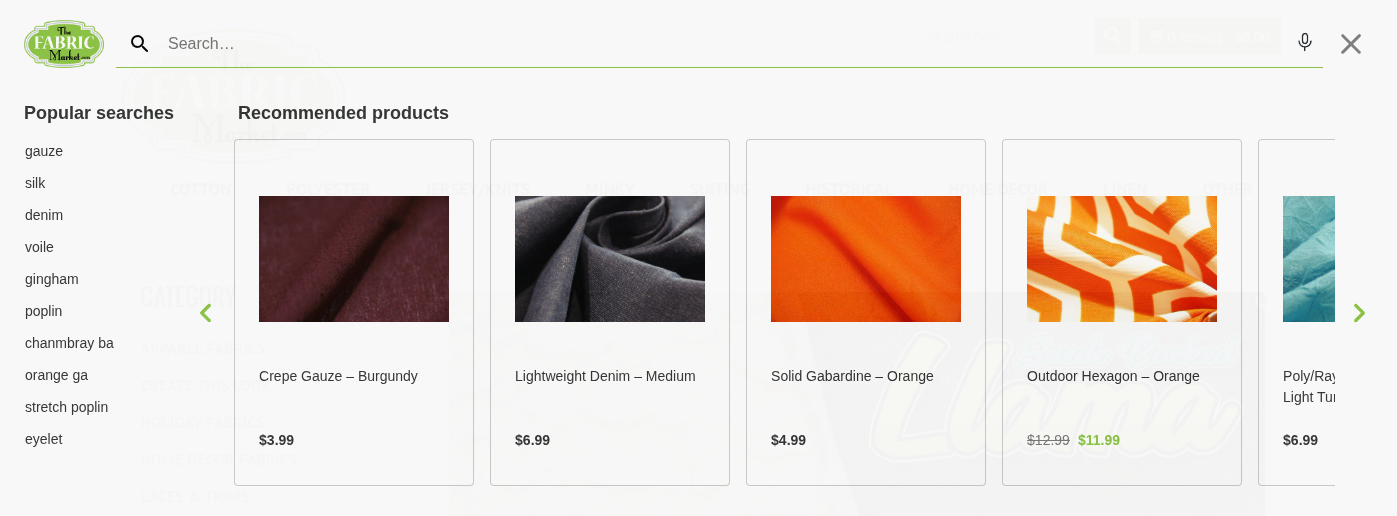 ecommerce merchandising by the fabric market