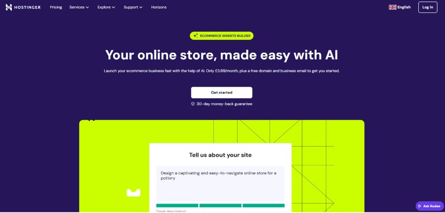 hostinger ecommerce website builder hostingers ecommerce website builder