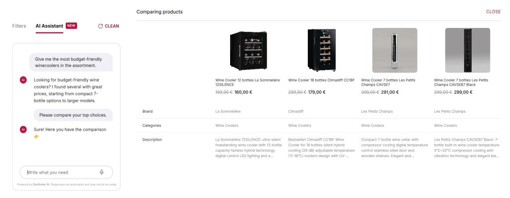 conversational guided product comparisons