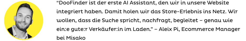 Zitat Aleix Pi Ecommerce Manager bei Misako
