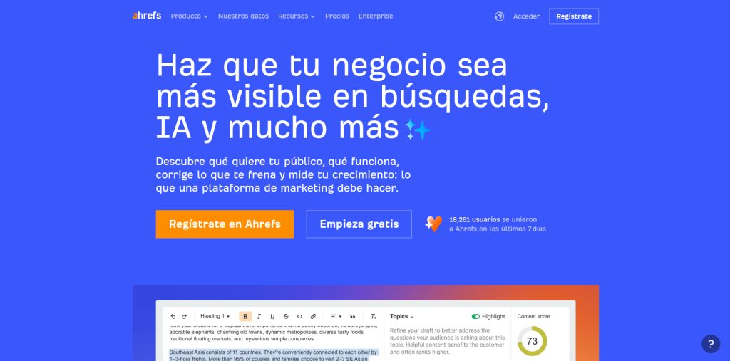 ahrefs herramientas ia descripciones de producto