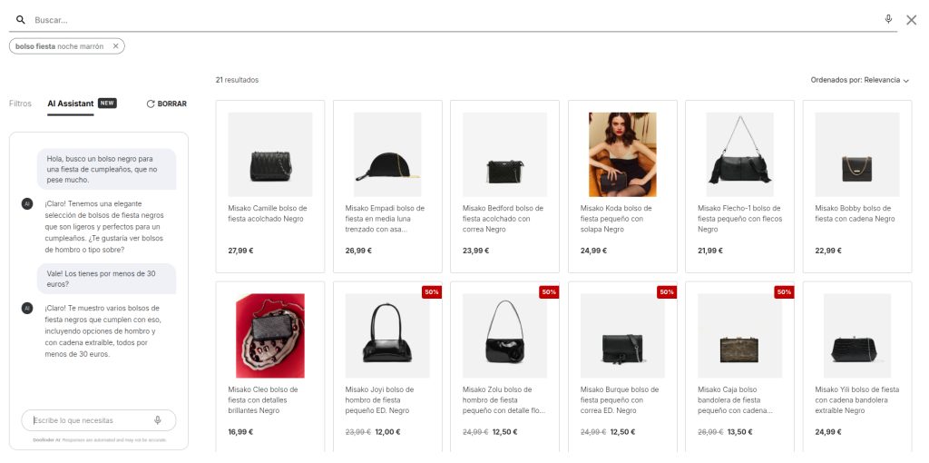 misako ai assistant doofinder 2 MISAKO con AI assistant de Doofinder