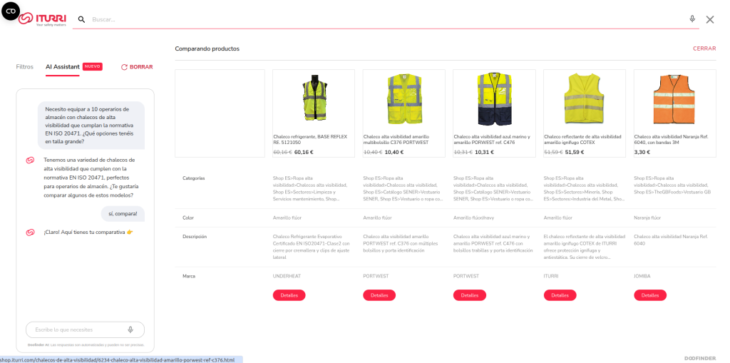 ai shopping assistant doofinder iturri