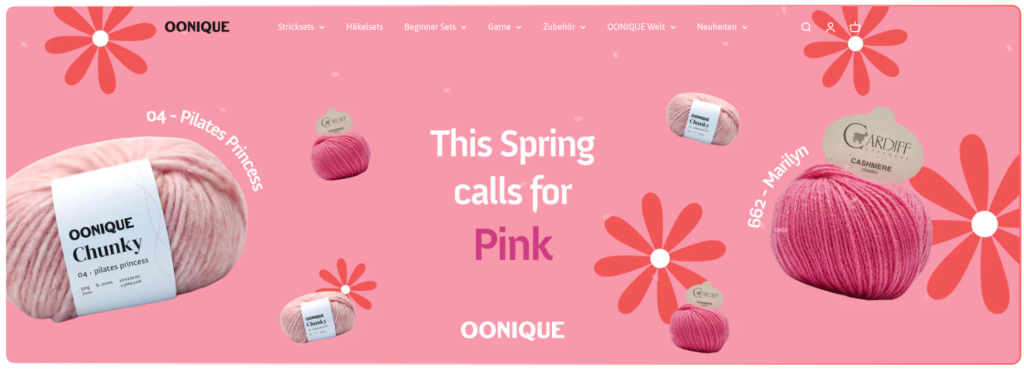 OONIQUE Homepage Visual Merchandising
