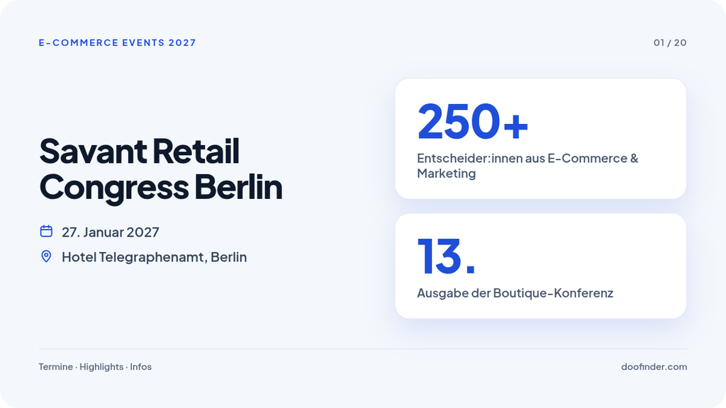 01 Savant Retail Congress 1. Savant E-Commerce Berlin 2027