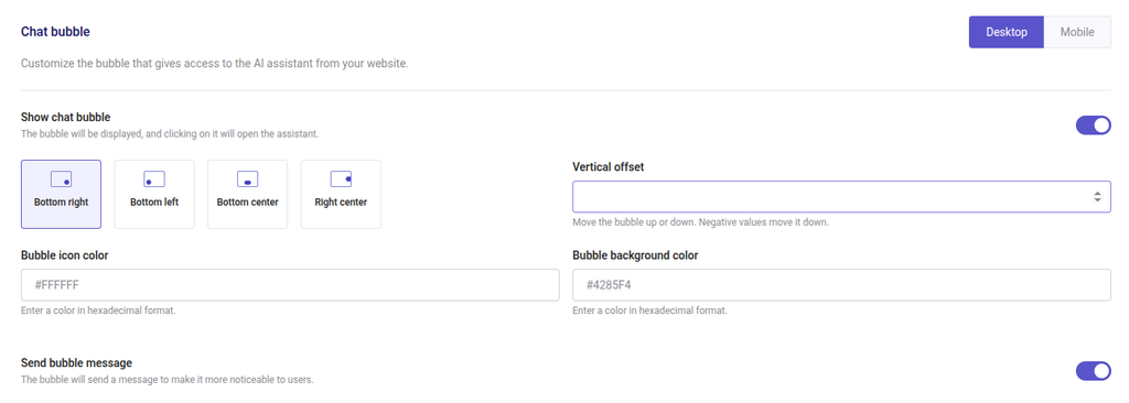 image 11 ai assistant configuration