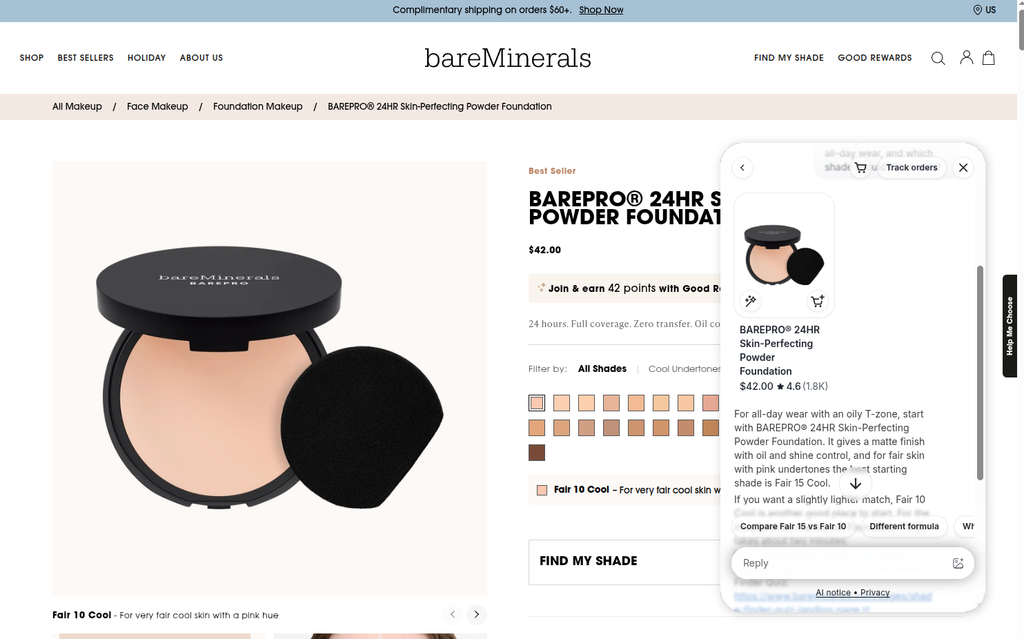 image 3 Georgias AI Assistant on BareMinerals