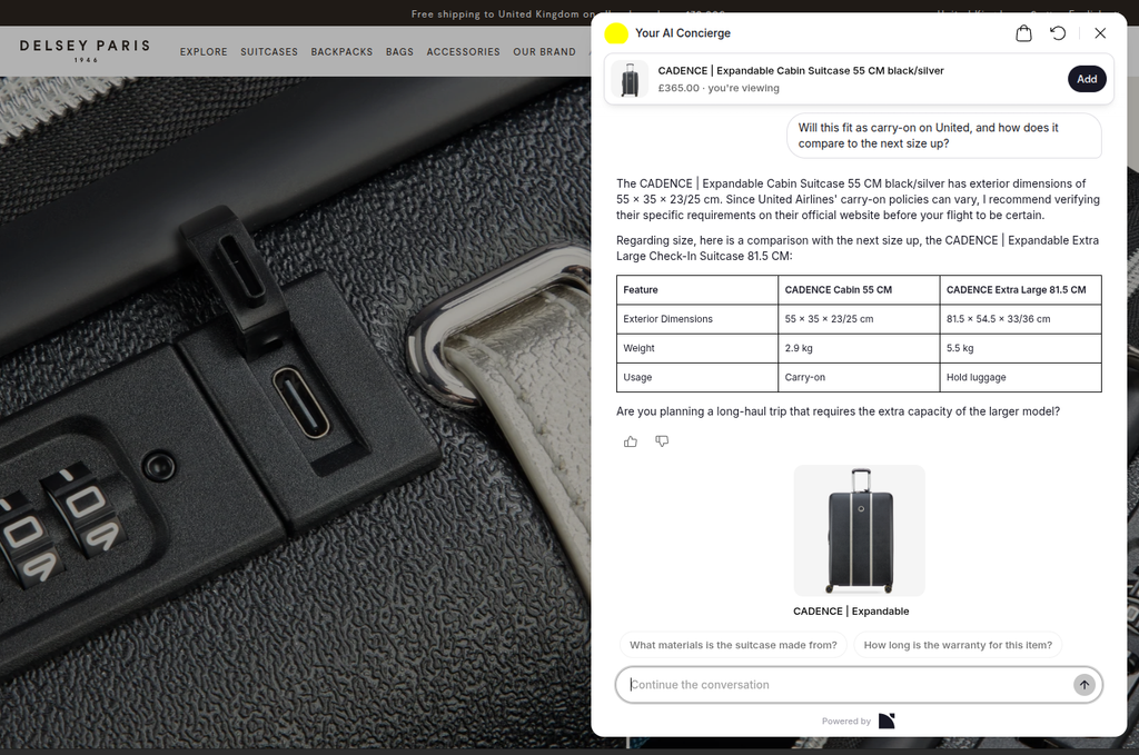 image 5 Dialog Example on Suitcase Store